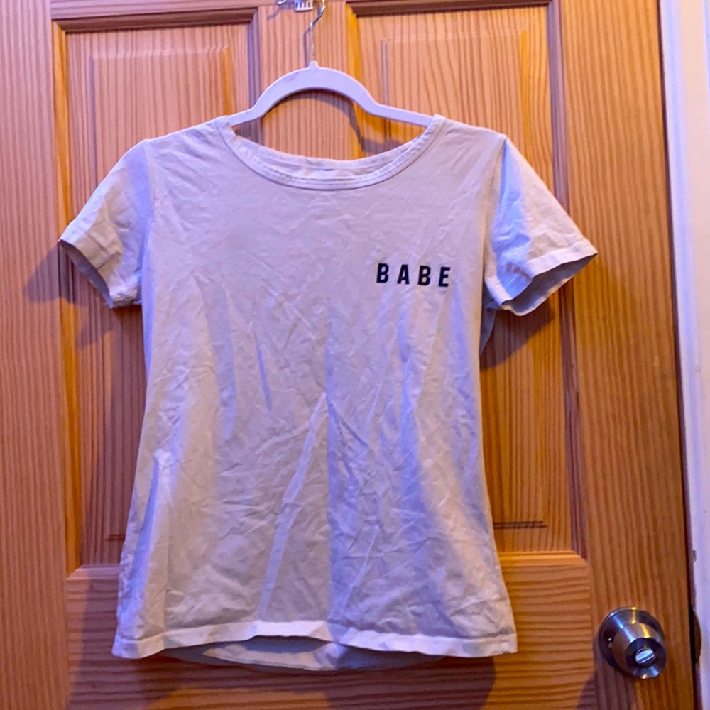 Beautiful white Babe tee shirt so cute if cropped!